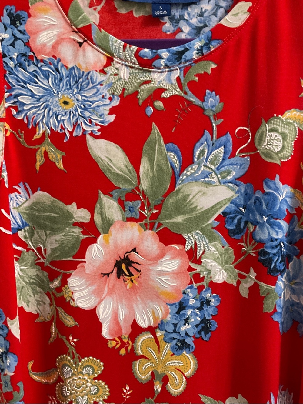 Apt. 9 Red Floral Sleeveless Dress with Blue & Pink Blooms - Picture 5 of 5